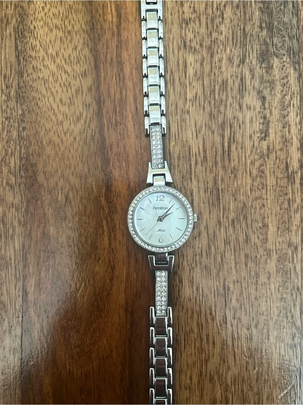 Armitron Women's Silver-tone Crystal Accent Bracelet Watch